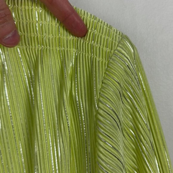 NEW Rotate Birger Christensen Sunny Lime Green Ivy Pleated Mini Dress Size 8 New - Picture 11 of 15